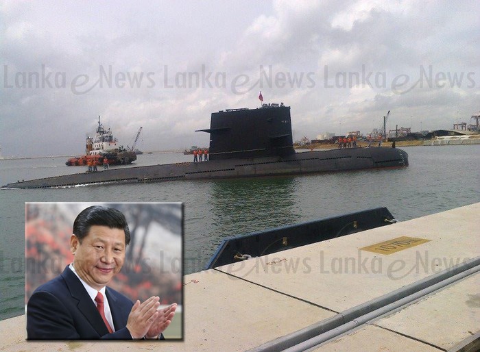 Hình ảnh tàu ngầm Trung Quốc ở cảng Sri Lanka (nguồn mạng Quan sát, TQ)