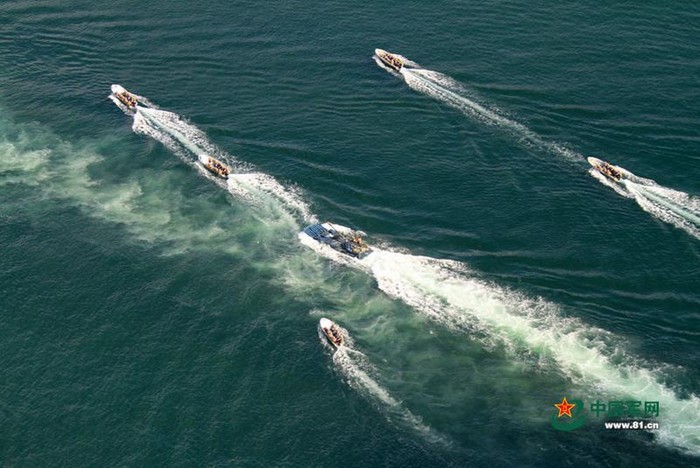 Tháng 8 năm 2014, Hạm đội Nam Hải, Hải quân Trung Quốc tổ chức tập trận đổ bộ quy mô lớn trên Biển Đông (ảnh tư liệu)