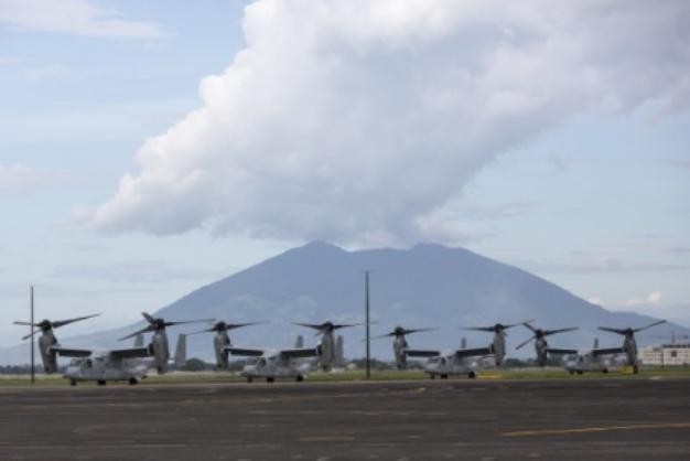 Máy bay vận tải MV-22B Ospreys Mỹ tham gia diễn tập quân sự Phiblex 15 giữa Mỹ-Philippines