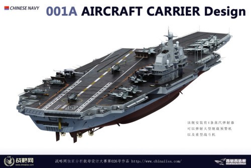 Ý tưởng tàu sân bay nội địa Type 001A Trung Quốc (nguồn Chinaiiss.com, TQ)