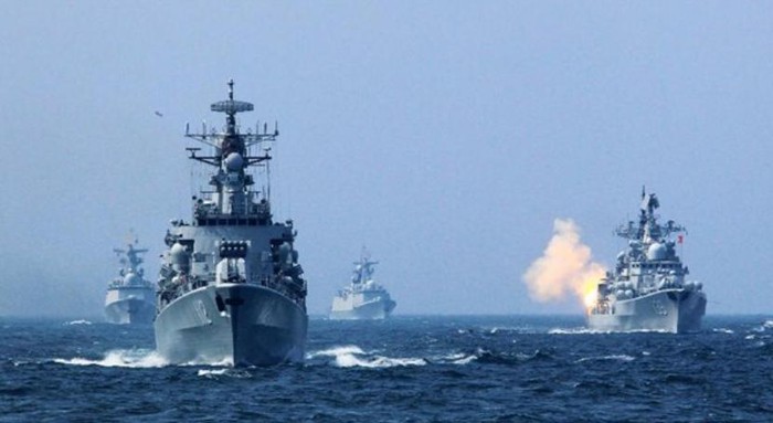 Diễn tập &quot;Liên hợp trên biển-2014&quot; giữa Nga-Trung trên biển Hoa Đông vào tháng 5 năm 2014