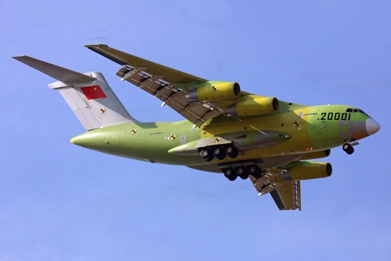 Máy bay vận tải cỡ lớn Y-20 Trung Quốc đang phát triển