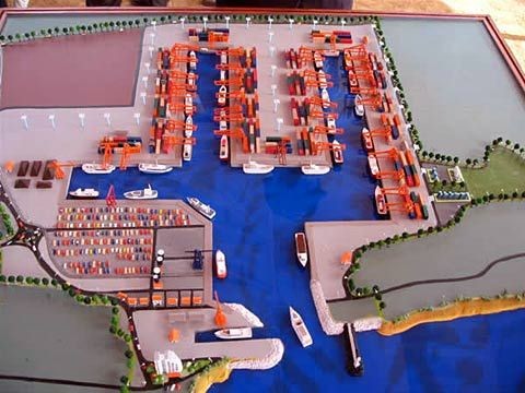Mô hình cảng Hambantota Trung Quốc viện trợ xây dựng ở Sri Lanka