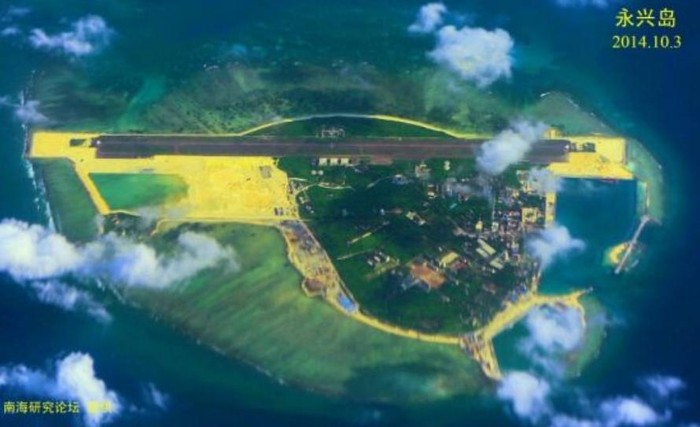 Hình ảnh đảo Phú Lâm thuộc quần đảo Hoàng Sa của Việt Nam trên mạng sina Trung Quốc ngày 26 tháng 1 năm 2015