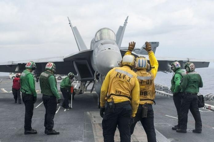 Máy bay chiến đấu F/A-18 Hornet Hải quân Mỹ (nguồn Tin tức tham khảo, TQ)