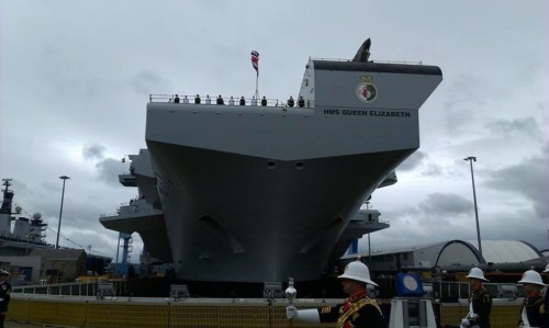 Tàu sân bay HMS Queen Elizabeth Anh hạ thủy ngày 4 tháng 7 năm 2014