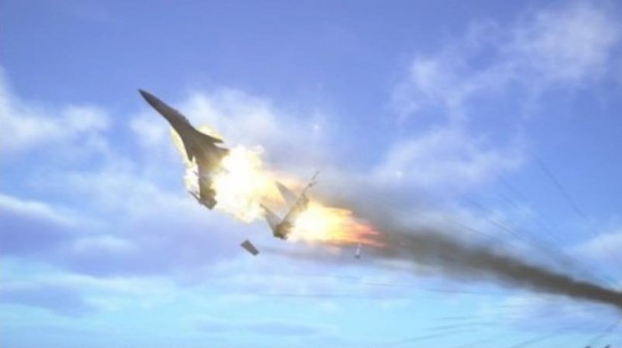 Chiến tranh Nhật-Trung tương lai: máy bay chiến đấu Shinshin Nhật Bản bắn rơi máy bay chiến đấu J-15 Trung Quốc (nguồn mạng sina TQ)