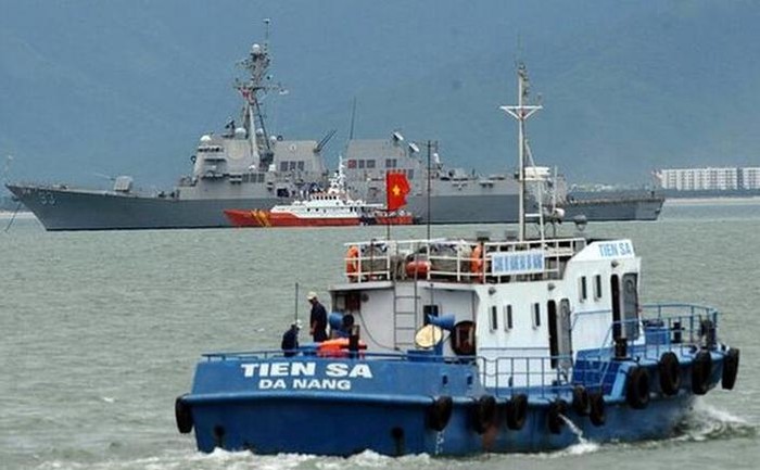 Tàu chiến Hải quân Mỹ thăm cảng Đà Nẵng, Việt Nam (nguồn news.qq.com)