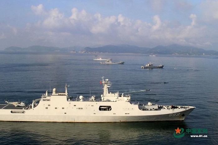 Tháng 8 năm 2014, Hạm đội Nam Hải, Hải quân Trung Quốc tiến hành tập trận đổ bộ quy mô lớn (ảnh tư liệu)