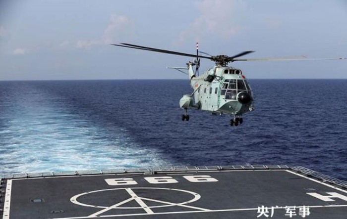 Ngày 22 tháng 5 năm 2015, tàu đổ bộ cỡ lớn Tỉnh Cương Sơn, Hạm đội Nam Hải, Hải quân Trung Quốc tổ chức diễn tập thử cứu nạn ở Biển Đông