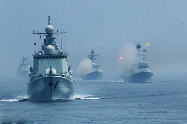 Diễn tập trên biển liên hợp Trung-Nga (ảnh tư liệu)
