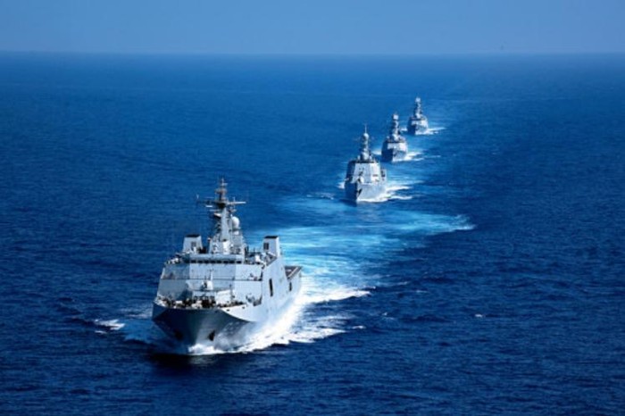 Biên đội tàu chiến kiểu mới Hải quân Trung Quốc (nguồn mạng quân sự sina Trung Quốc)