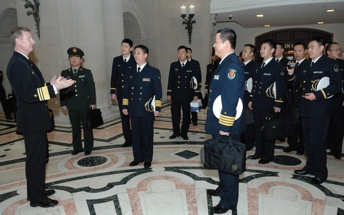 Đoàn đại biểu Hải quân Trung Quốc thăm trường hải quân Mỹ (ảnh tư liệu)