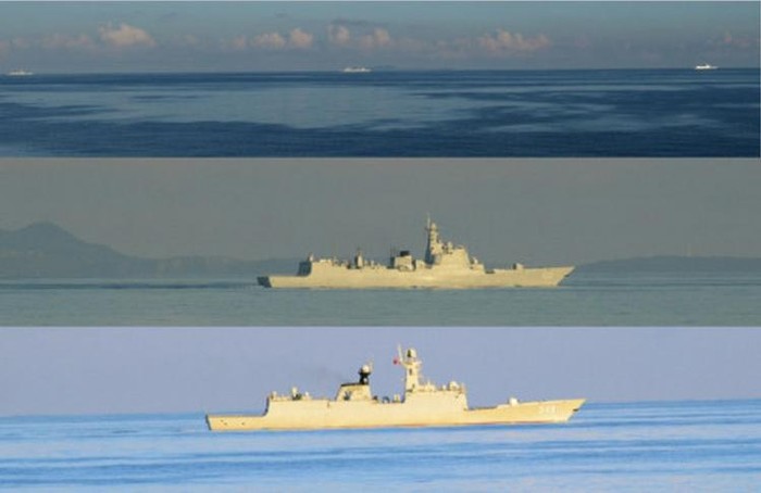 Hạm đội Hải quân Trung Quốc hiện diện ở Yonaguni, tàu chiến và máy bay Nhật Bản đến gần theo dõi