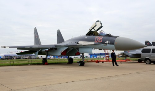 Máy bay chiến đấu Su-35 tại Triển lãm hàng không Moscow năm 2013