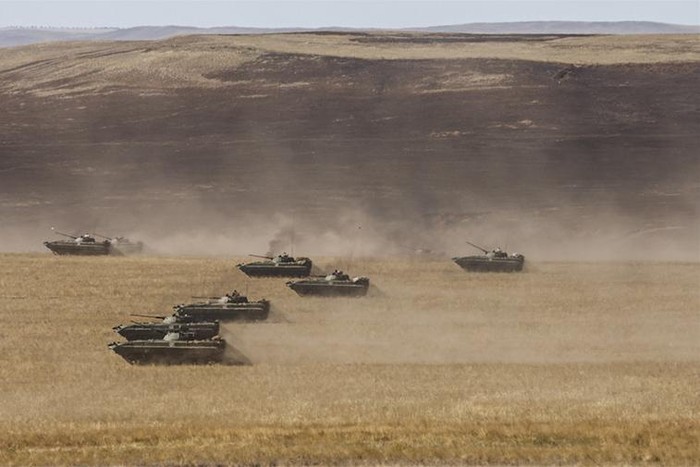 Xe tăng Quân đội Nga trong một cuộc diễn tập (ảnh tư liệu minh họa)