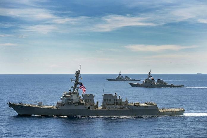 3 tàu khu trục Aegis Hạm đội 3, Hải quân Mỹ trên Biển Đông (ảnh tư liệu)