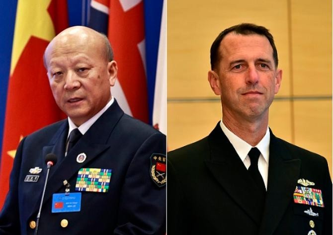 Ngày 29 tháng 10 năm 2015, Tư lệnh Hải quân Trung Quốc Ngô Thắng Lợi và Tham mưu trưởng Hải quân Mỹ điện đàm