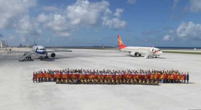 Trung Quốc vừa cho máy bay chở khách bay thử bất hợp pháp ở đá Chữ Thập thuộc quần đảo Trường Sa của Việt Nam