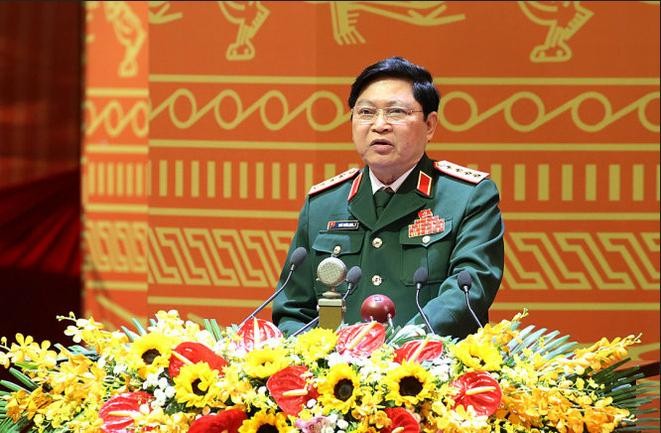 Đại tướng Ngô Xuân Lịch, Chủ nhiệm Tổng cục Chính trị - Quân đội nhân dân Việt Nam phát biểu tại Đại hội 12 Đảng Cộng sản Việt Nam.