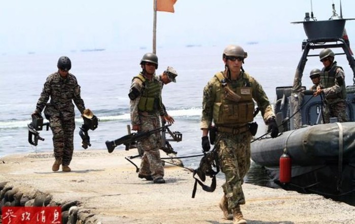Quân đội hai nước Mỹ-Philippines tiến hành tập trận chung ở đảo Luzon (ảnh nguồn Tin tức Tham khảo, Trung Quốc)