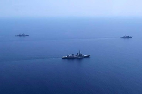 Lực lượng liên hợp Nhật Bản-Philippines tiến hành tập trận ở Biển Đông (nguồn mạng sina Trung Quốc)