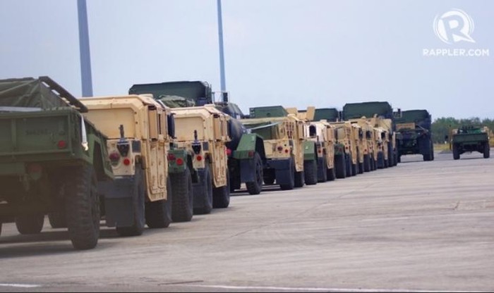 Xe quân sự Mỹ tham gia cuộc tập trận Balikatan 2016 giữa Mỹ-Philippines