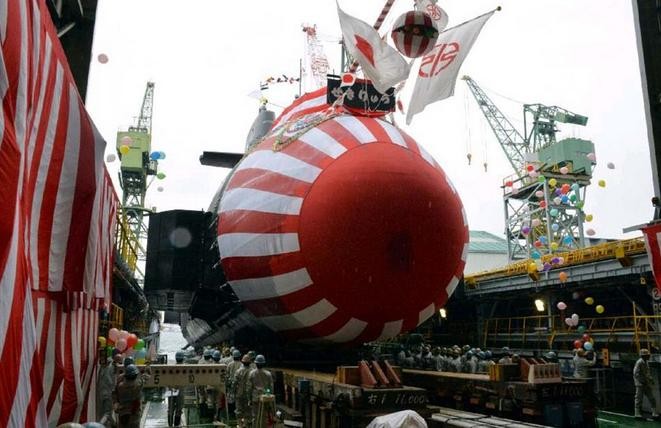 Nhật Bản hạ thủy tàu ngầm Sekiryu lớp Soryu ngày 2/11/2015. Nguồn ảnh: Thời báo Hoàn Cầu, Trung Quốc