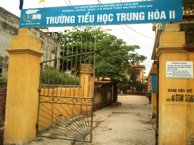Ngôi trường tiểu học Trung Hòa 2 nằm sát với nhà cô Lê Minh Hường. Ảnh Xuân Trung