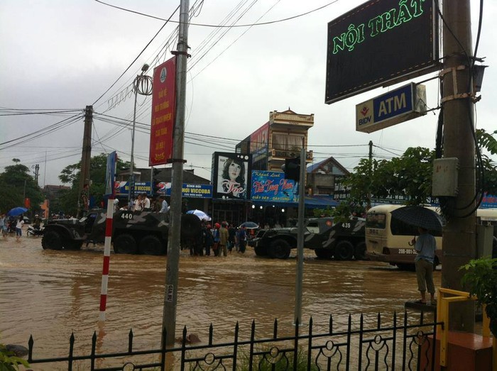 Trận mưa lớn trước đó đã làm ngập nhiều tuyến phố tại TP Thái Nguyên.