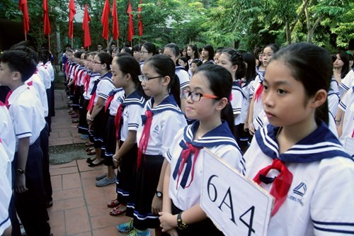 Học sinh Việt Nam trong ngày khai giảng năm học mới. Ảnh minh họa Xuân Trung