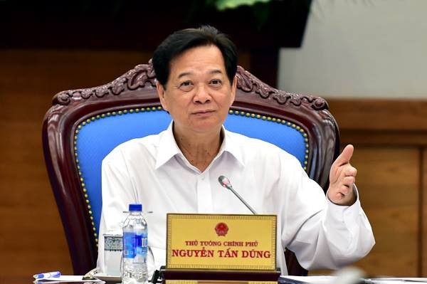 Thủ tướng Nguyễn Tấn Dũng chủ trì buổi họp. Ảnh Website Chính phủ.