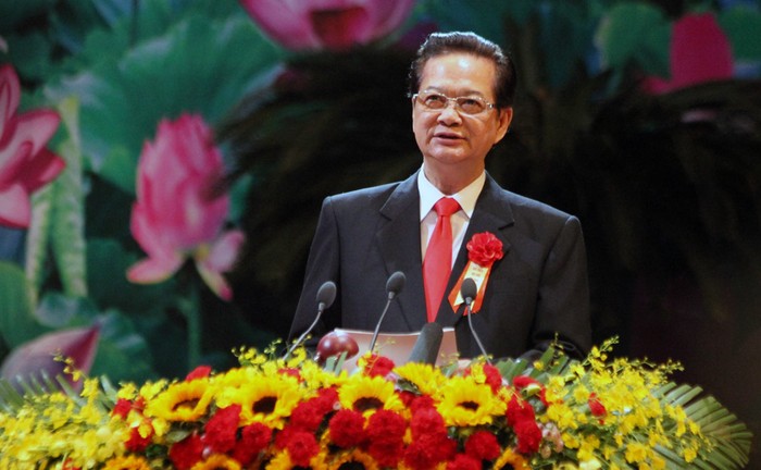 Thủ tướng Nguyễn Tấn Dũng: Các phong trào thi đua yêu nước, đã phát huy sức mạnh tổng hợp của toàn dân tộc. Ảnh Xuân Trung