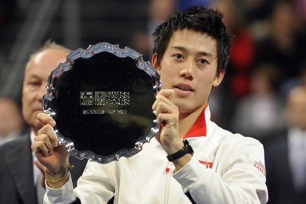 Tay vợt người Nhật Nishikori cũng rất vui mừng dù chỉ dành ngôi Á Quân