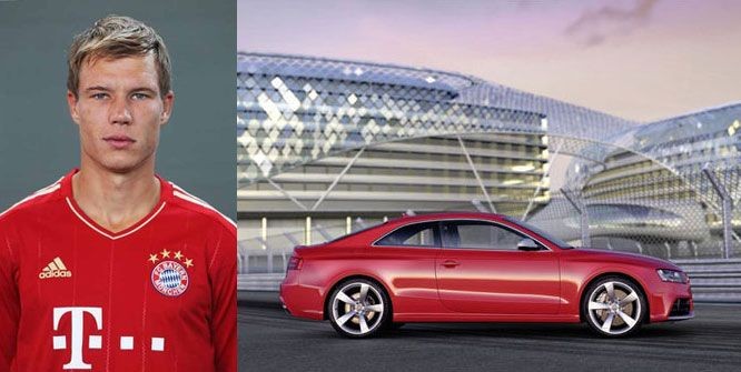 Hậu vệ Holger Badstuber sở hữu chiếc xế hộp Audi RS5 màu đỏ