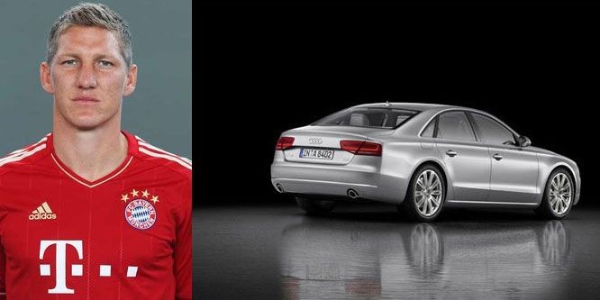 Bastian Schweinsteiger cũng quyết định gắn tên cùng chiếc xế hộp Audi A8