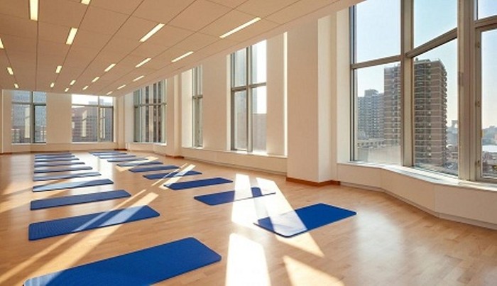 Đây là phòng tập yoga ở tầng 8, ngoài ra còn có phòng tập thể hình ở tầng 7