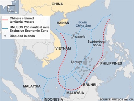 Trung Quốc dựa vào "đường lưỡi bò" vô lý để độc chiếm Biển Đông.