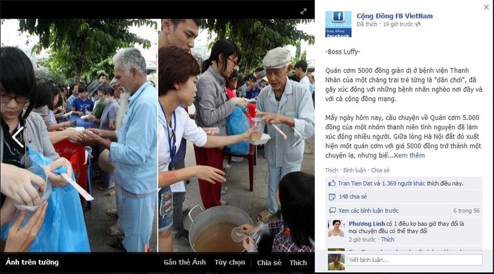 Hình ảnh và câu chuyện cảm động trên Facebook Cộng Đồng FB VietNam.