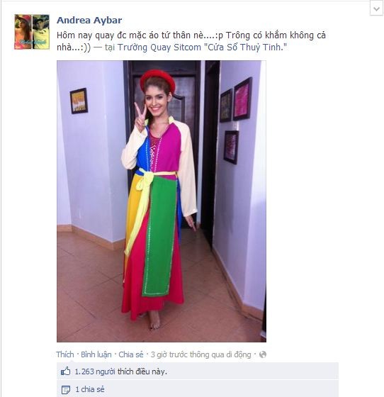 Chia sẻ gây sốc của Andrea trên Facebook.