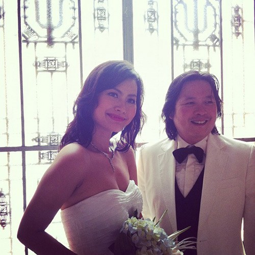 Bức hình bị nghi là hậu trường chụp ảnh cưới của Hải Yến cùng bạn trai.