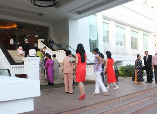 Khung cảnh nhộn nhịp của nơi diễn ra tiệc cưới Tăng Thanh Hà.
