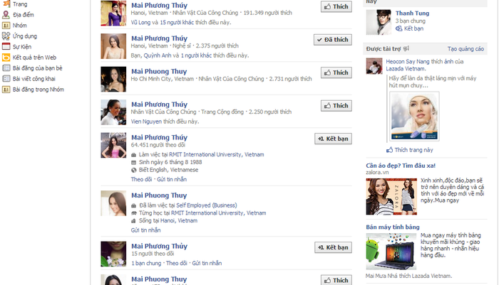 Tên tuổi của Hoa hậu Mai Phương Thúy rất được những tay mạo danh trên Facebook "ưa chuộng"