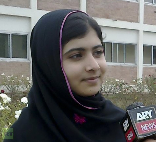 Cô bé Malala Yousufzai (Ảnh: RT)