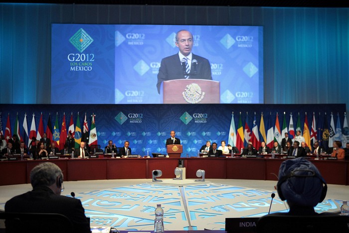 Các đại biểu tham dự một hội nghị G-20 tổ chức tại Mexico hồi tháng 6.