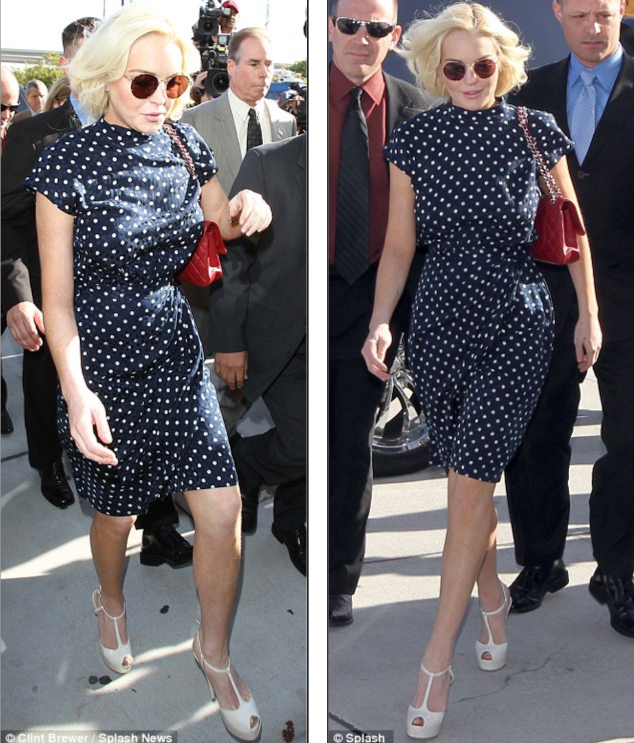 Lindsay Lohan tới Toà án ngày hôm qua, mặt... tươi như hoa!