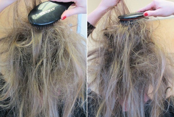 Bước 3: Đánh rối phần tóc phía sau đầu để tạo độ bồng cho kiểu tóc.