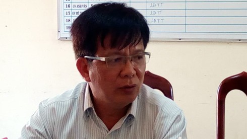 Thầy Huỳnh Công Sơn, Hiệu trưởng Trường Tiểu học Bình Chánh. (Ảnh: H.L)