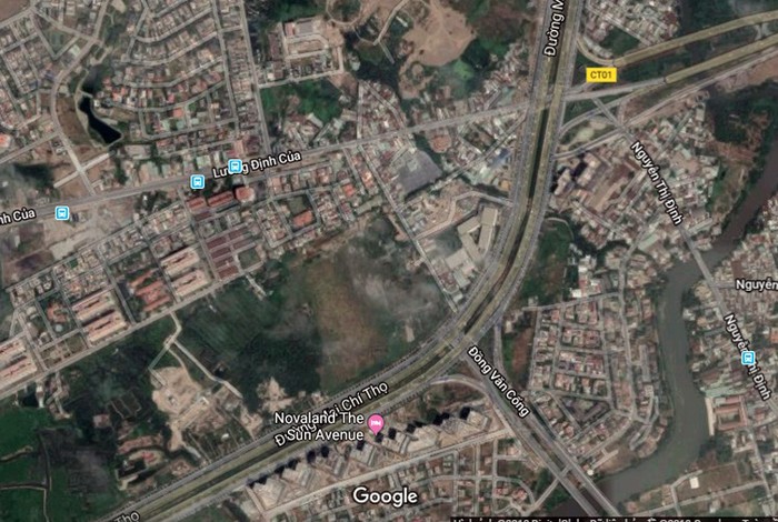 Một góc Khu đô thị mới Thủ Thiêm. (Ảnh chụp từ Google Maps)