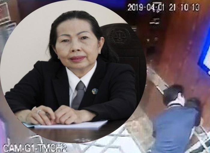 Luật sư Trần Thị Ngọc Nữ (ảnh nhỏ) và hình ảnh cháu bé bị gã đàn ông xâm hại trong thang máy ở Thành phố Hồ Chí Minh. (Ảnh: H.L)
